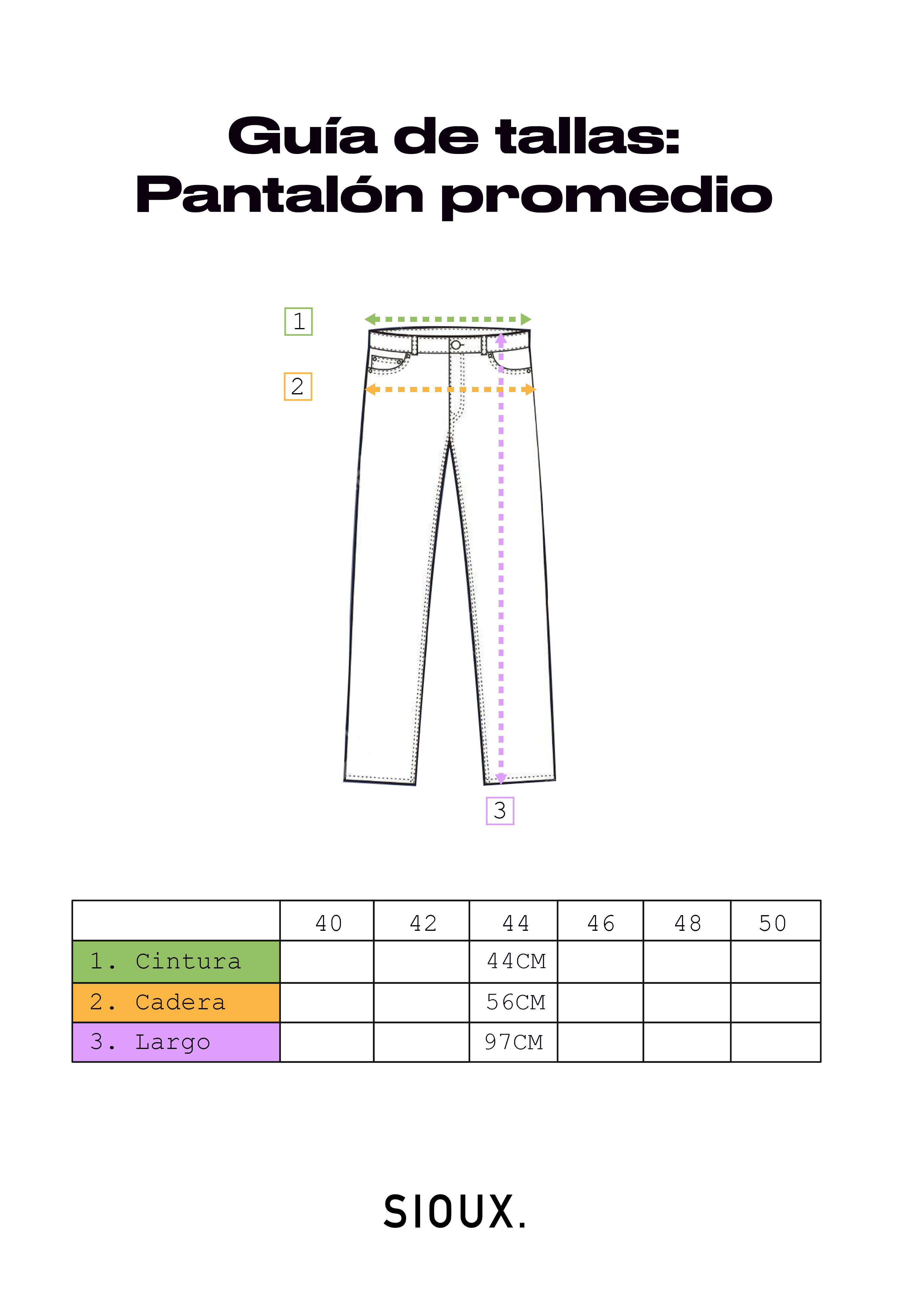 Tallas pantalones hombre 2025 chile